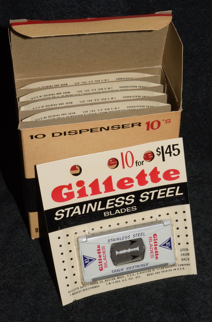 1968 Gillette 10 Blade Dispenser 1c.jpg